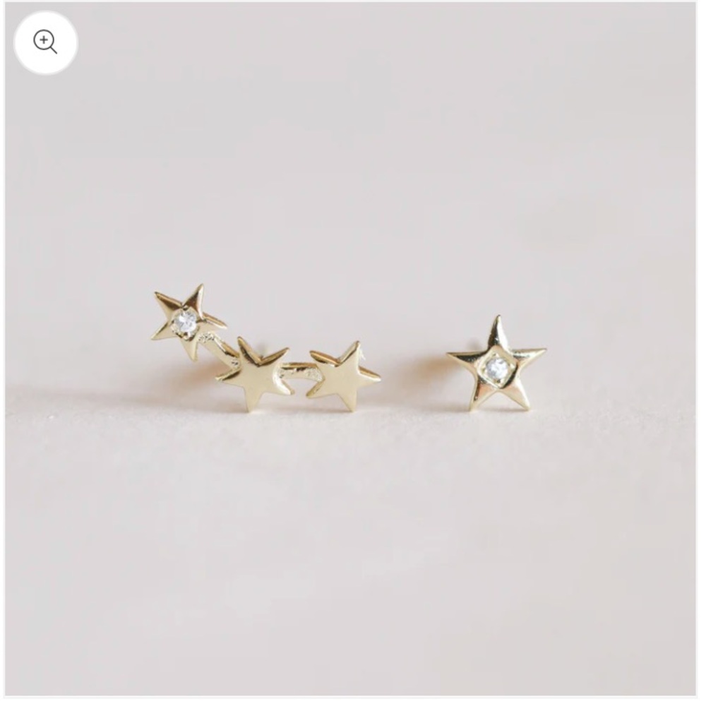 18k gold star and constellation earrings NWOT